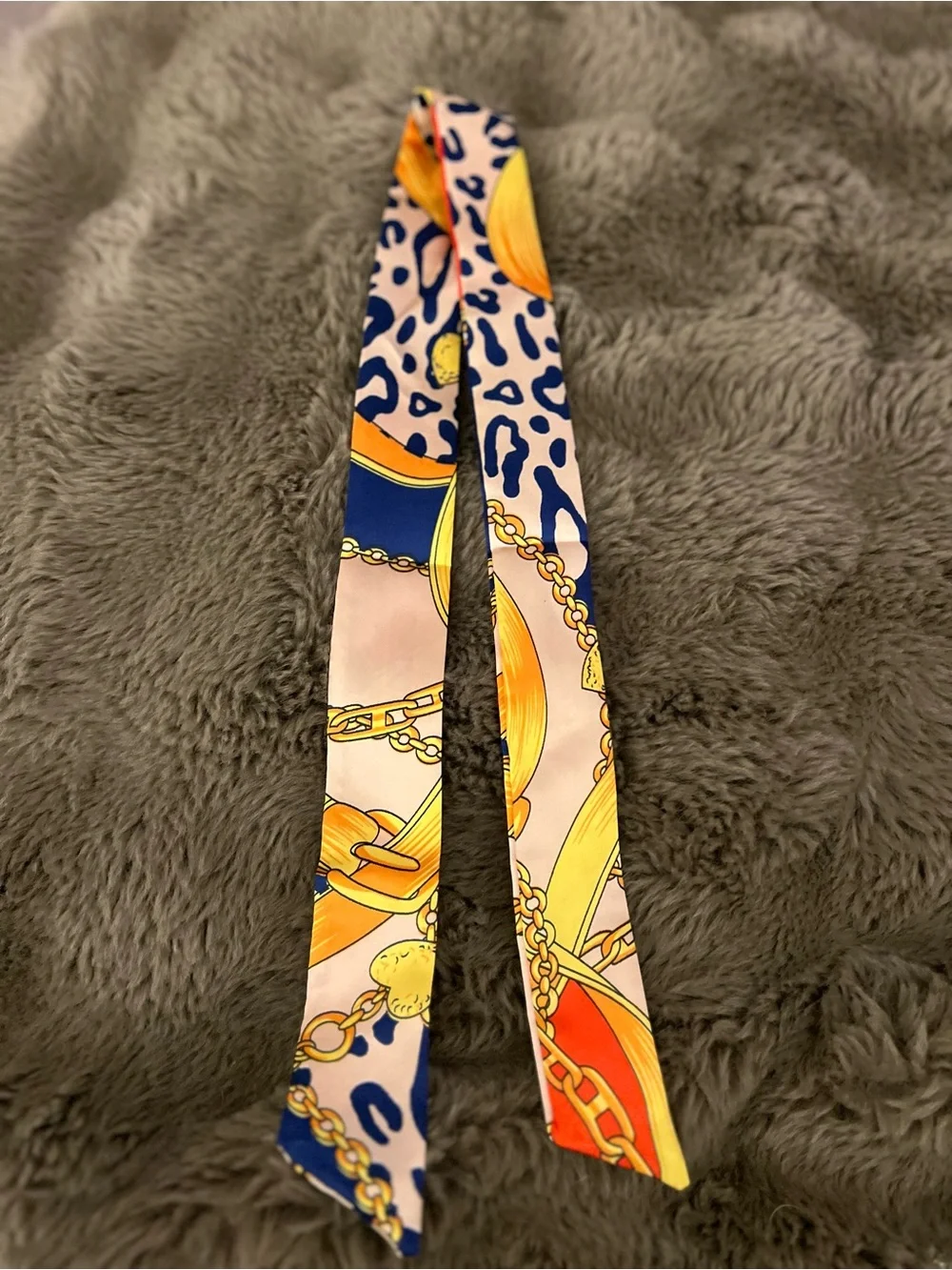 6 piece Silk-Feel Multicolor Twilly Scarf for Handbags